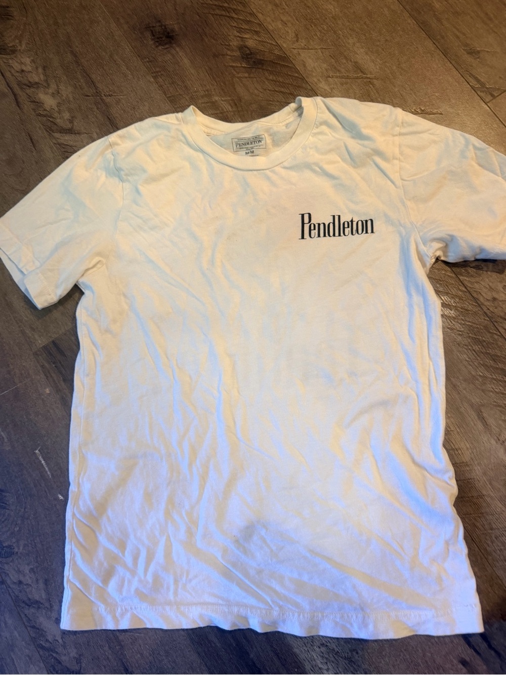 Pendleton White Short-Sleeve Crewneck Tee with Black Logo
